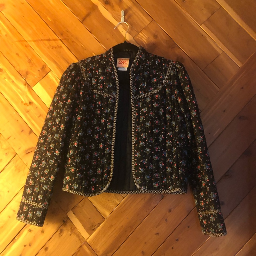 Vintage cropped cottagecore floral jacket